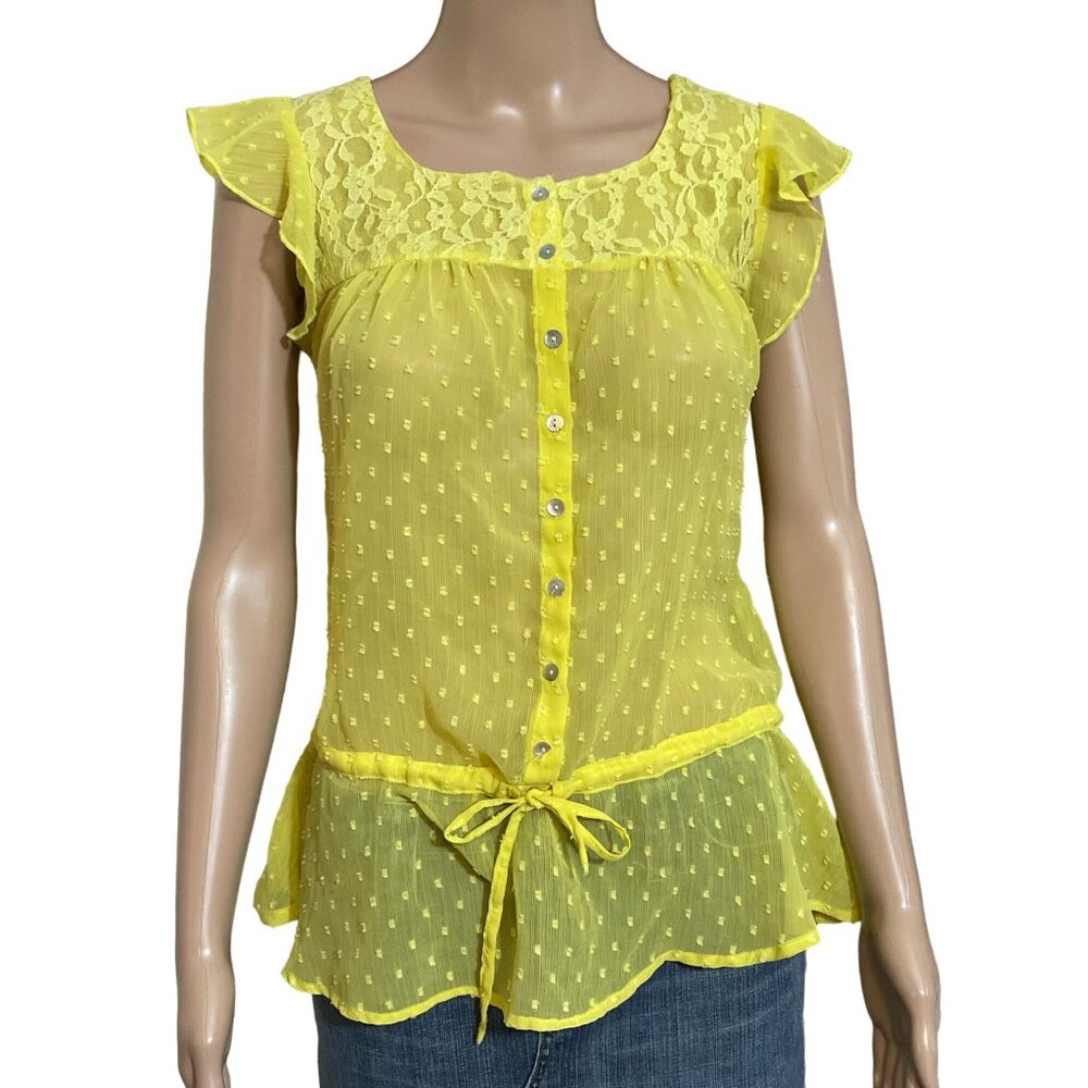 Rio Yellow Blouse Size Small